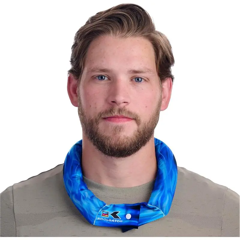 Outdoor sports Evaporative Cooling Neck Wrap, Flames:Blue & Red, 1 Pack| Reusable Neck Cooler with Long Lasting Relief During Hot Weather Activities, Sports, & Outdoor Work
