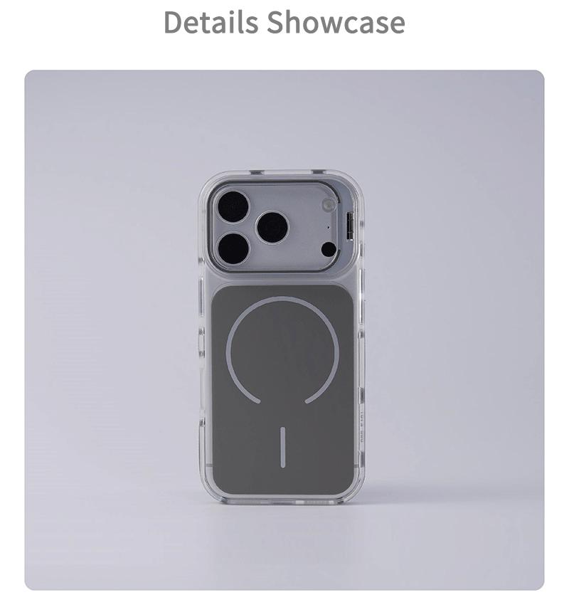 MagSafe Compatible iPhone  with Camera Stand & Shockproof Bumper |     Clear Protective Cover for iPhone 12 13 14 15 16 17 Pro Max Plus Air Anti-Scratch & Drop Protection mobile phone  soft female case dustproof phone case trendy aesthetic anti-fall fully