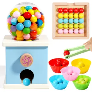 9.6" Wooden Gumball Machine Counting Montessori Toys for 3 4 5 Years Old Boys Girls, Toddler Preschool Learning Activities Toy for Kids Ages 4-8, Birthday Gifts Sensory Toysfidget toys