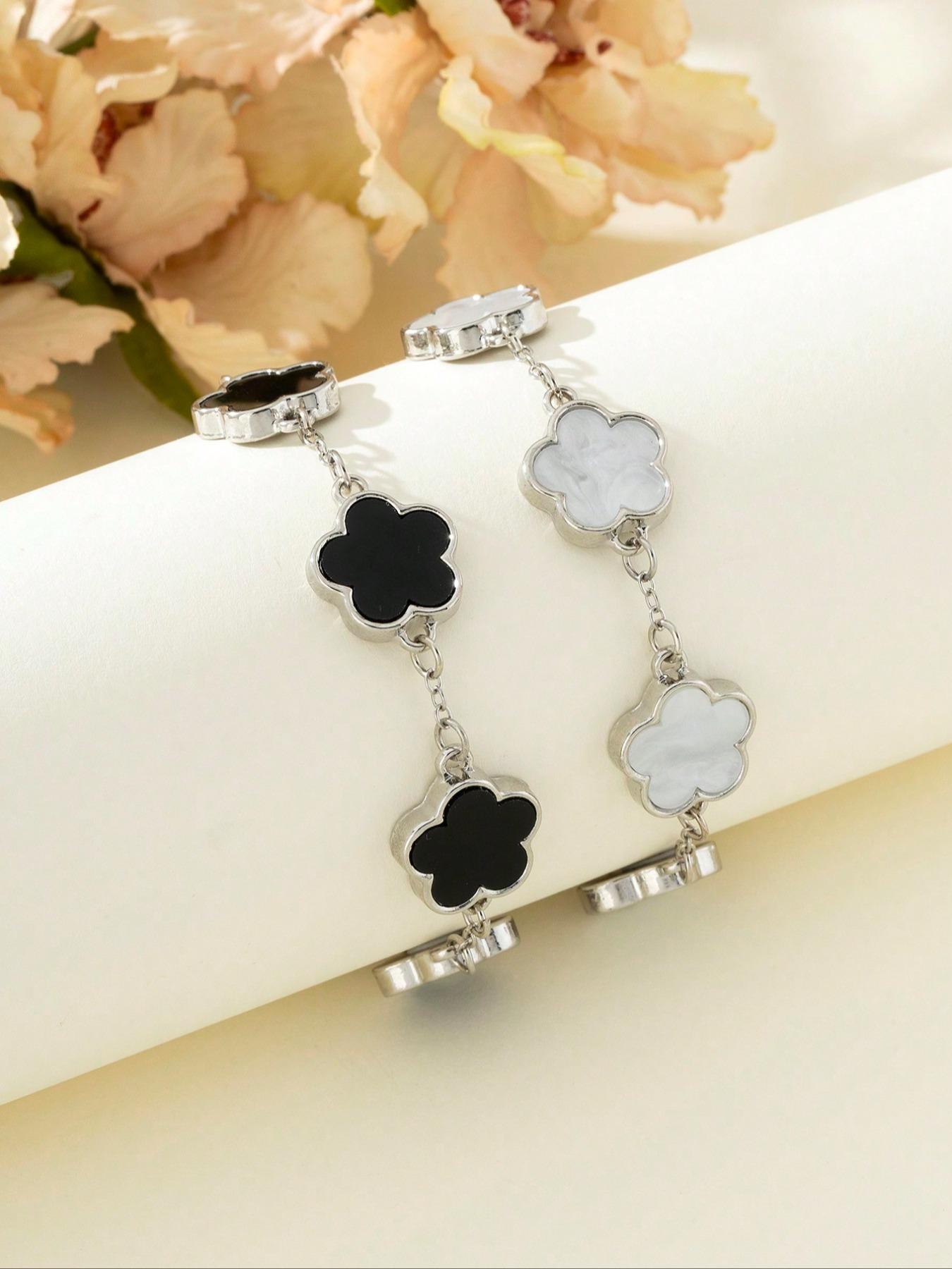 Women's Elegant Fashion Flower Design Bracelet, Fashion Jewelry for Party, Daily Clothing Decor, Trendy All-match & Exquisite Jewelry for Birthday Gift