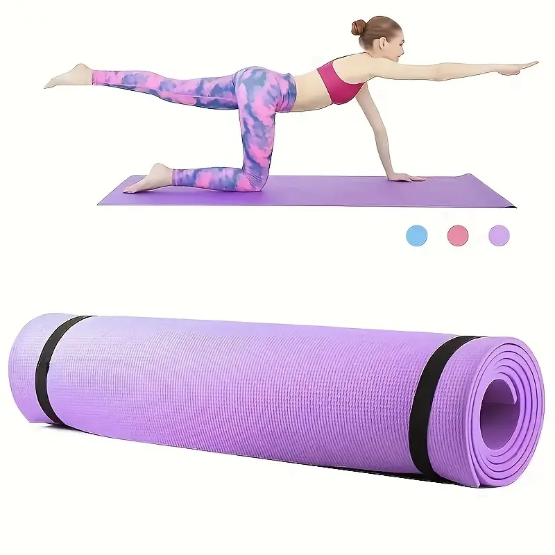 3mm EVA Yoga Mat - Durable, Lightweight, Non-Slip, and Moisture-Resistant - Perfect for Home Gym and Fitness Training - Single Pack, Pink, Purple | Versatile Yoga Accessory, Suitable for Yoga, Pilates, and More, Yoga Equipment Accessories