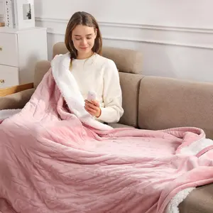 50''X60'' Pink Ultra Warm Fluffy Electric Heated Throw Blanket for Recliner with 5 Heating Settings & 4 Hour Auto Off, ETL Certified & Overheat Protection