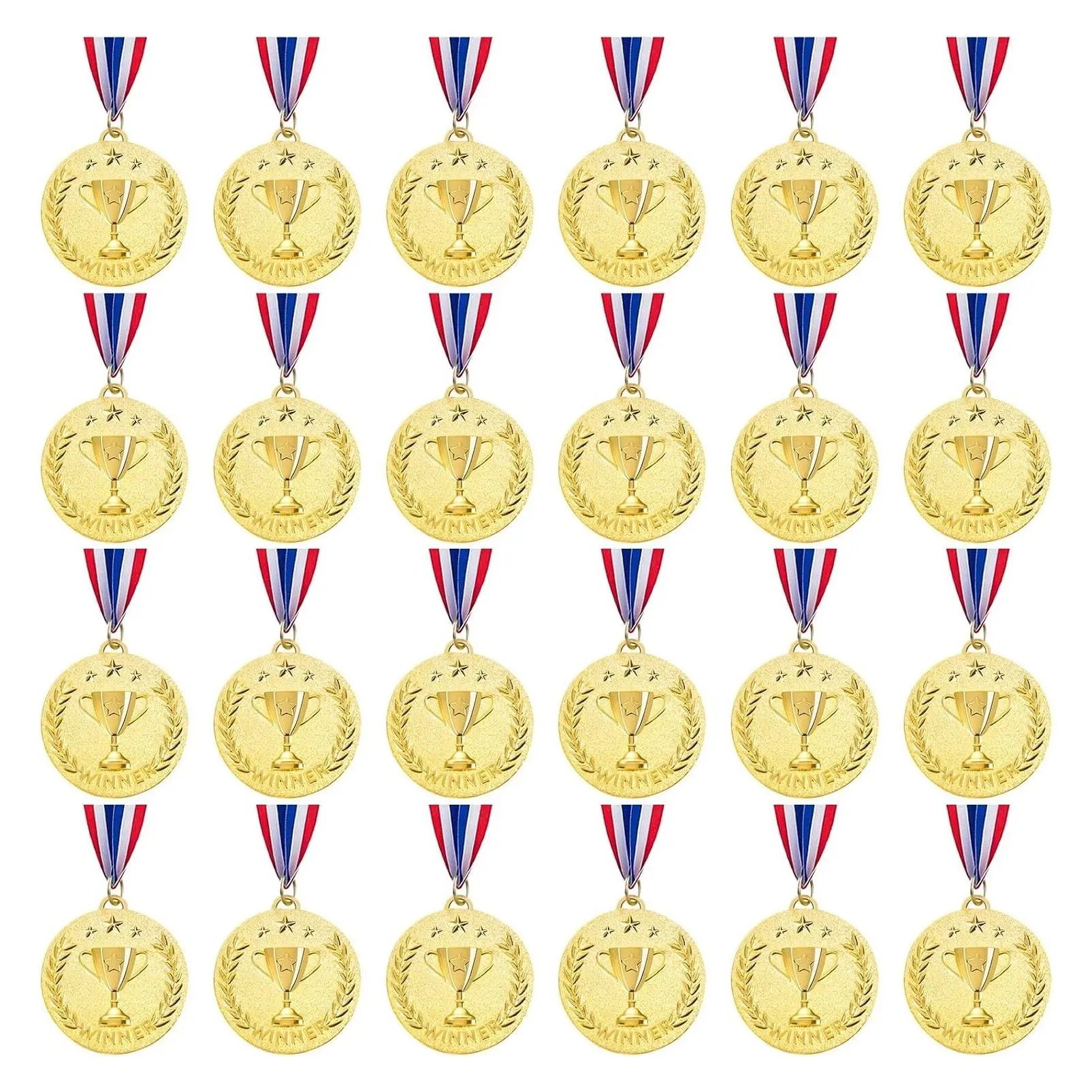 12/24 Pack Gold Winner Medals - 2 Inch Metal Award Medals for Adults, Competitions, Sports Events & PartiesGift