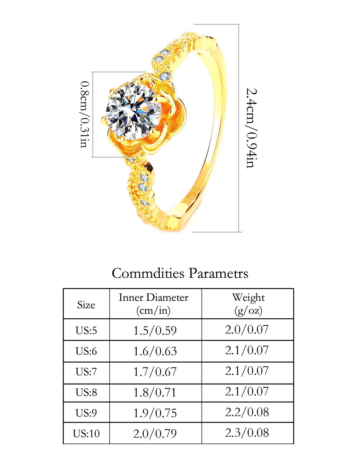 925 Sterling Silver Rose Design Ring, Elegant Engagement Wedding Rings Rhinestones Decor Design Ring for Women, Fashion Jewelry for Party, Daily Decor, Trendy All-match & Exquisite Jewelry for Birthday Gift