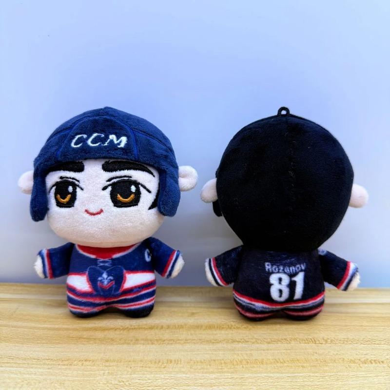Hockey Player Chibi Plush Set, 2 Styles Soft Ice Hockey Team Stuffed Dolls, Cute Sports Plushie Gift for Fans & Kids