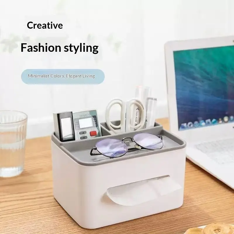 Desktop remote control storage dustproof tissue box, car and home use, living room coffee table, simple new creative multifunctional tissue box for home storage