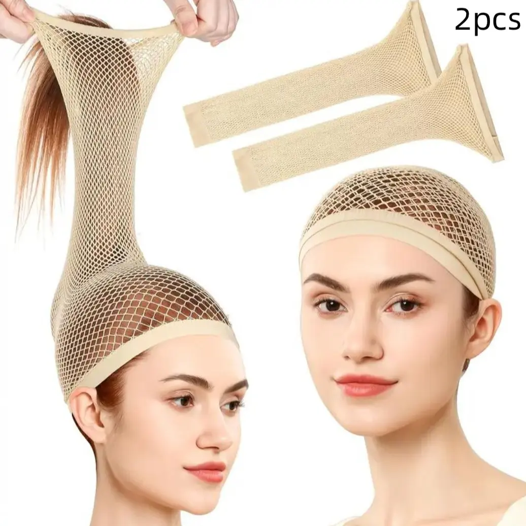 Women's Wig Caps Set, Wig Accessories, Breathable Mesh for Long Hair, Non-Slip Nylon Wig Net, Wig Grip Cap, Perfect for Halloween Party Cosplay