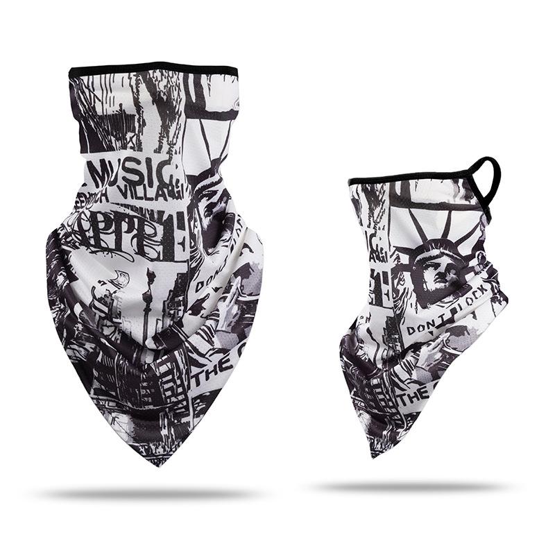 Ice silk ear mask triangular towel neck cover mesh sun protection outdoor cycling fishing windproof scarf men's and women's face towels summer Warm Compression Knee