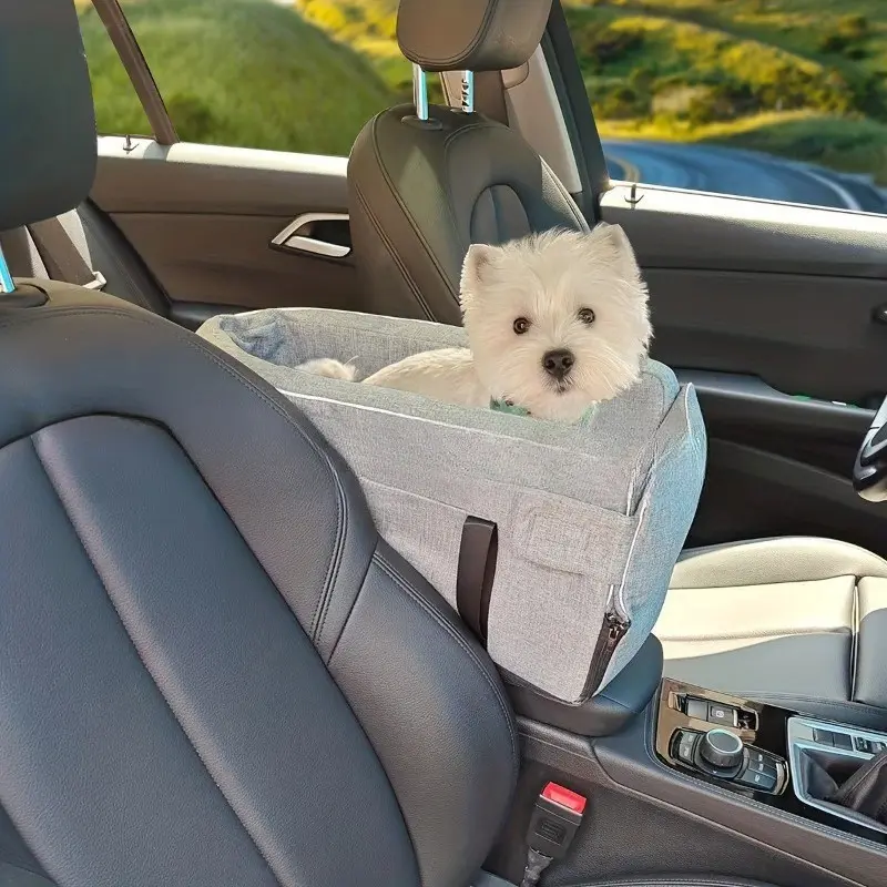 Portable Pet Bed Pad for Cars, Ideal for Travel, Fits Car Console & Armrest, Dog Bed, Cat Bed, Sofa-Style Comfort