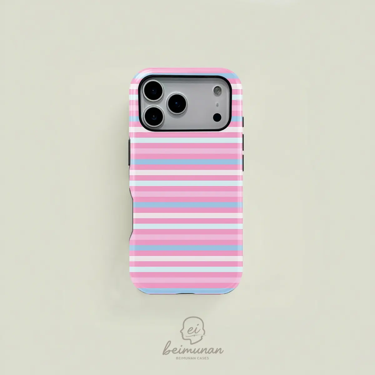 Simple macaron rainbow stripe pattern phone case, sturdy and durable 2-in-1 protective case, MagSafe compatible, suitable for iPhone 17/16/15/14/13/12/11 Pro Max/Plus/Pro, minimalist and stylish phone case, perfect for holiday gifts.