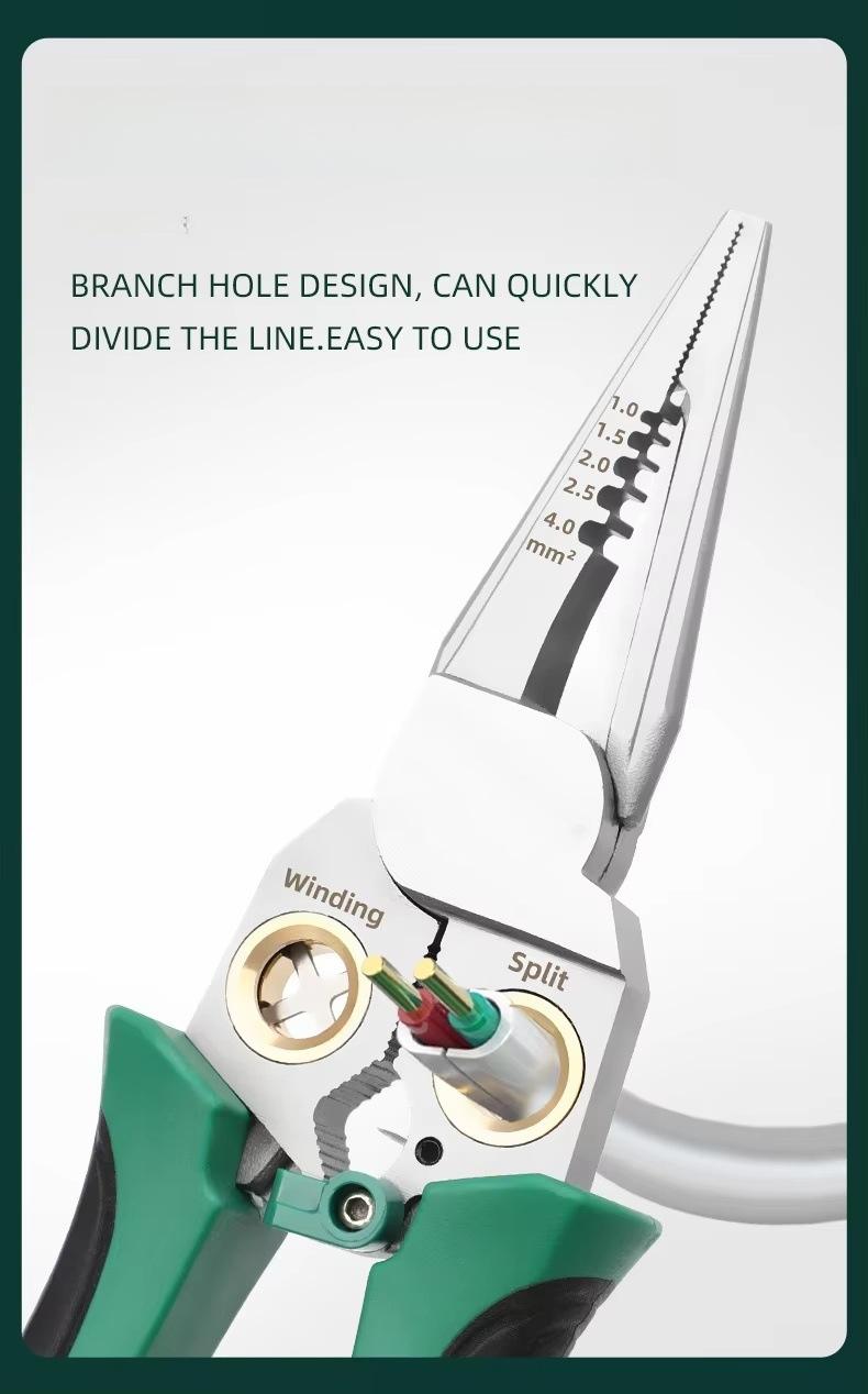 8 in 1 Multifunctional Stainless Steel Wire Stripper Crimper Cutter Tool Set with Voltage Tester Electrician Pliers for Battery Cordless Power Tools 8 in 1 Multifunctional Stainless Steel Wire Stripper Crimper Cutter Tool Set with Voltage Tester Electrician Pliers for Battery Cordless Power Tools