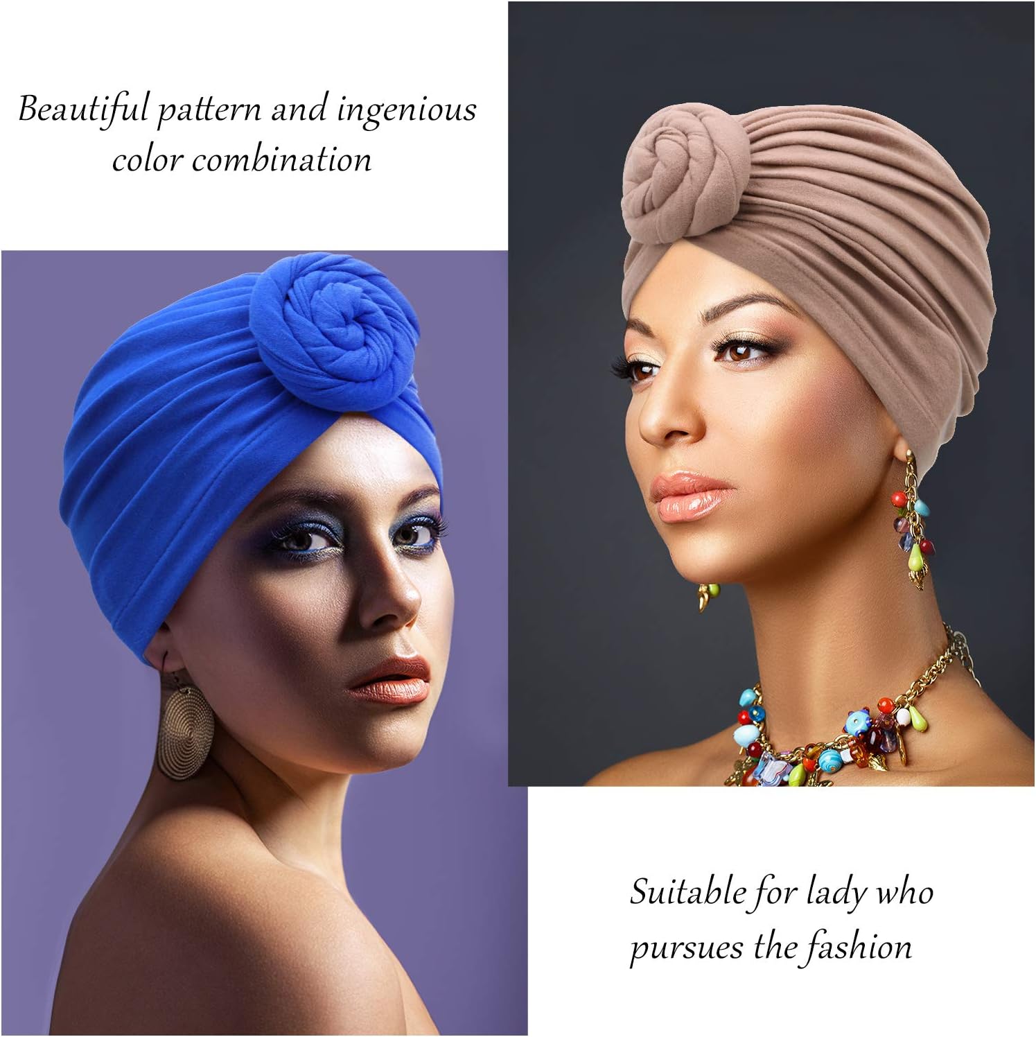 4 count  Headwrap Turban for Black Women Hair Bonnet Hair Wrap  Scarf Headwrap Hat