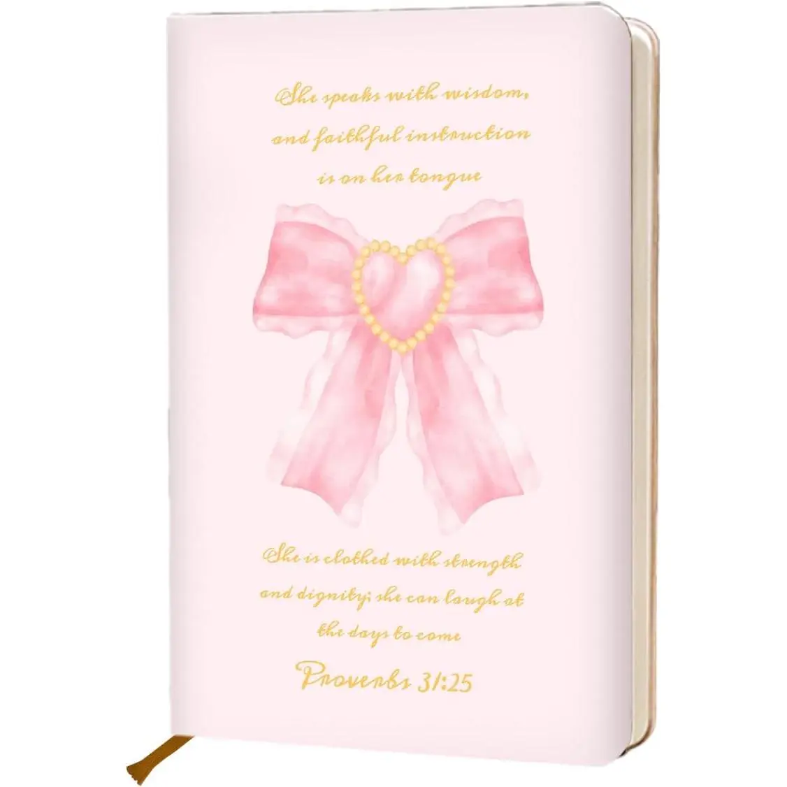 Verse Lined Journal Notebook for Women, 200 Pages A5 Hardcover Hard Shell Journals for Writing Note Taking,  Bow Motivational Christian College Ruled Notebook Diary 5.8"×8.3",  Bow 3