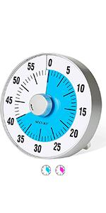 60-Minute Visual Countdown Timer, 7.5-Inch Oversize Classroom Visual Timer for Kids and Adults, Durable Mechanical Kitchen Timer Clock with Magnetic Backing (Blue) 60-Minute Visual Countdown Timer, 7.5-Inch Oversize Classroom Visual Timer for Kids and Adults, Durable Mechanical Kitchen Timer Clock with Magnetic Backing (Blue)