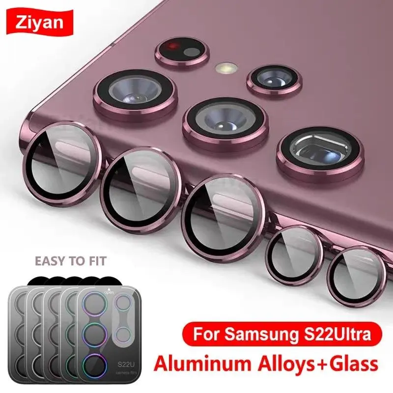 For Samsung S25 S24 S23 Ultra Camera Lens Protector Aluminum Alloy Metal Tempered Glass Camera Film For Galaxy S26U Accessories