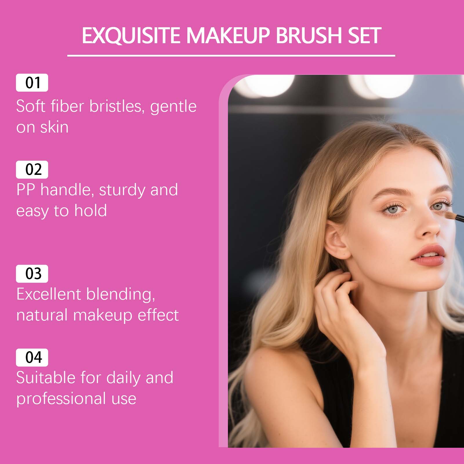 Makeup Brush Set Natural And Smooth Makeup Application, Eyebrow Brush, Foundation Brush, Portable Daily Makeup Tools