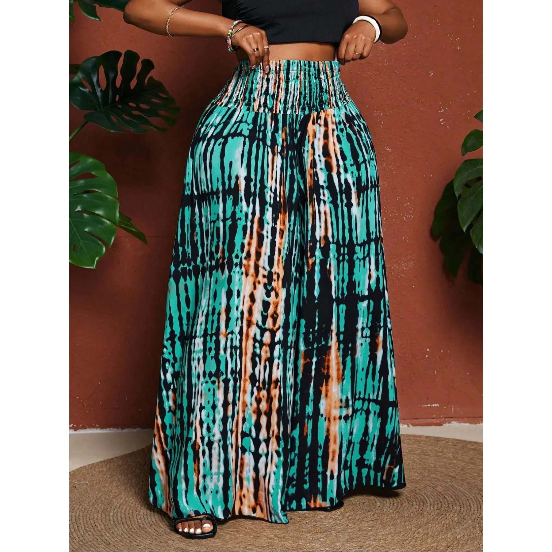 Plus Size Loose-Fit Vacation Bohemian Pants, Comfortable Casual Wear for Women & Men, Perfect for Travel & Daily Use, Tie-Dye Pattern