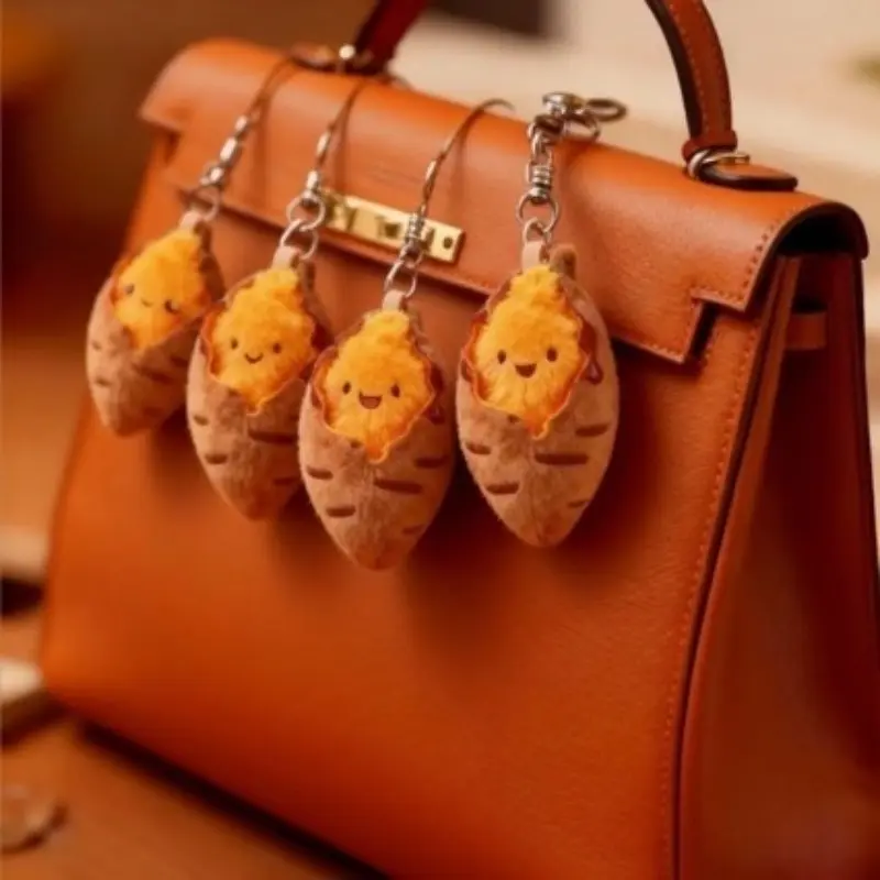 Cute Plush Sweet Potato Keychain, Creative Decoration Pendant, Fun Gift for Friends and Family, Party Favor, 1/5pcs Set, Cute Soft Keychains