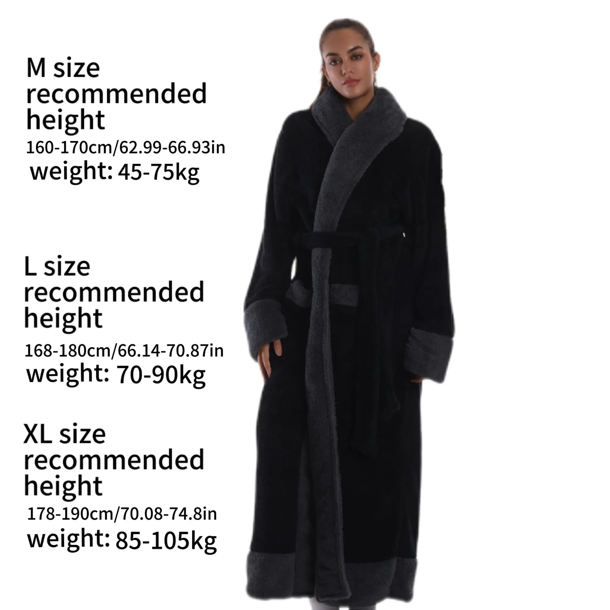 Elegant Unisex Bathrobe, Multiple Sizes, Lapel Design, Pockets & Belt, Casual Style, Thick, Home Essential, Couple's Bathrobe