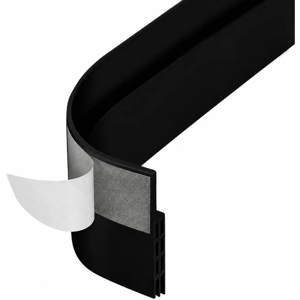 Adhesive Backed Door Draft Stopper –  Under Door Sweep for Interior & Exterior Doors, Noise & Air Insulation, Self Stick Weather Stripping Door Seal, 2" W x 39" L (Black) by  Mfg