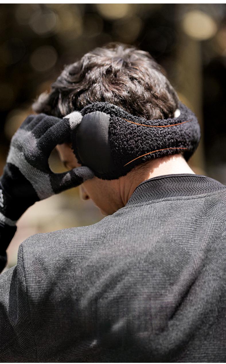 Rear-Wear Polar Fleece Ear Muffs for Men Foldable Winter Ear Protection Windproof Behind-the-Head Design All-Weather Commute & Outdoor Essential Stylish Gift