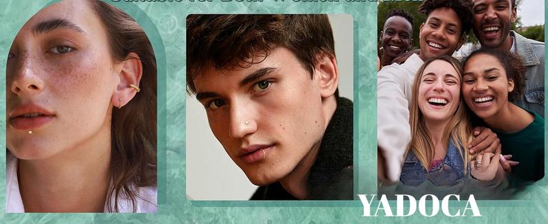 YADOCA Nose Rings for Women - 14K Gold Filled Hypoallergenic Surgical Steel Nose Ring Hoops 18G/20G/22G Small Cute CZ Screw L Shaped Nose Studs Piercings Jewelry for Women Men 12Pcs