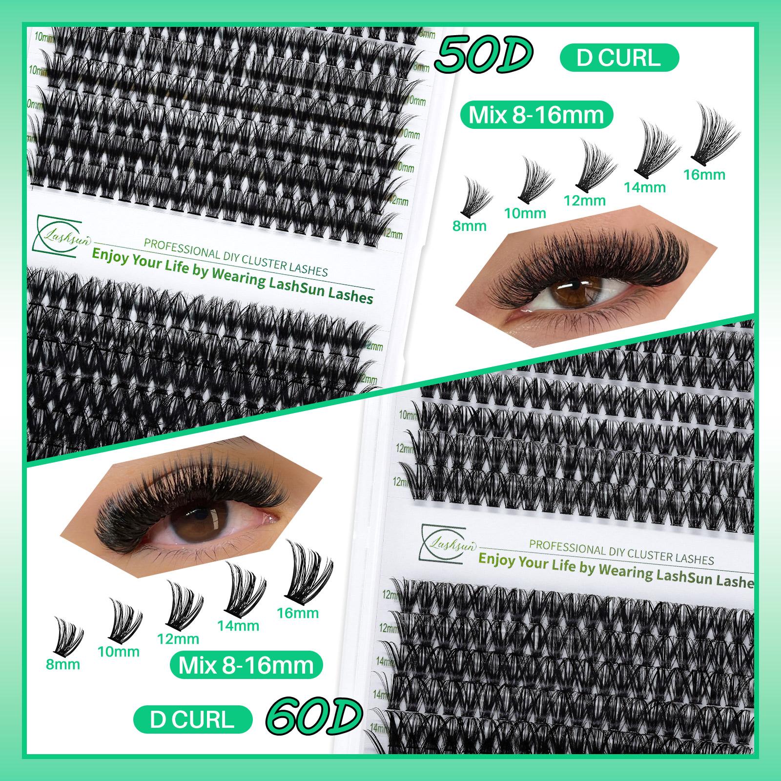 Mixed Length Individual Kit, Lash Clusters Kit, 1 Box Natural Look Eyelash Extensions, Self Grafting Curl Eyelashes, Eye Makeup Enhancement False Eyelashes, Cosmetic, False Eyelash Set, Eyelash Enhancements DIY Eyelash Extensions