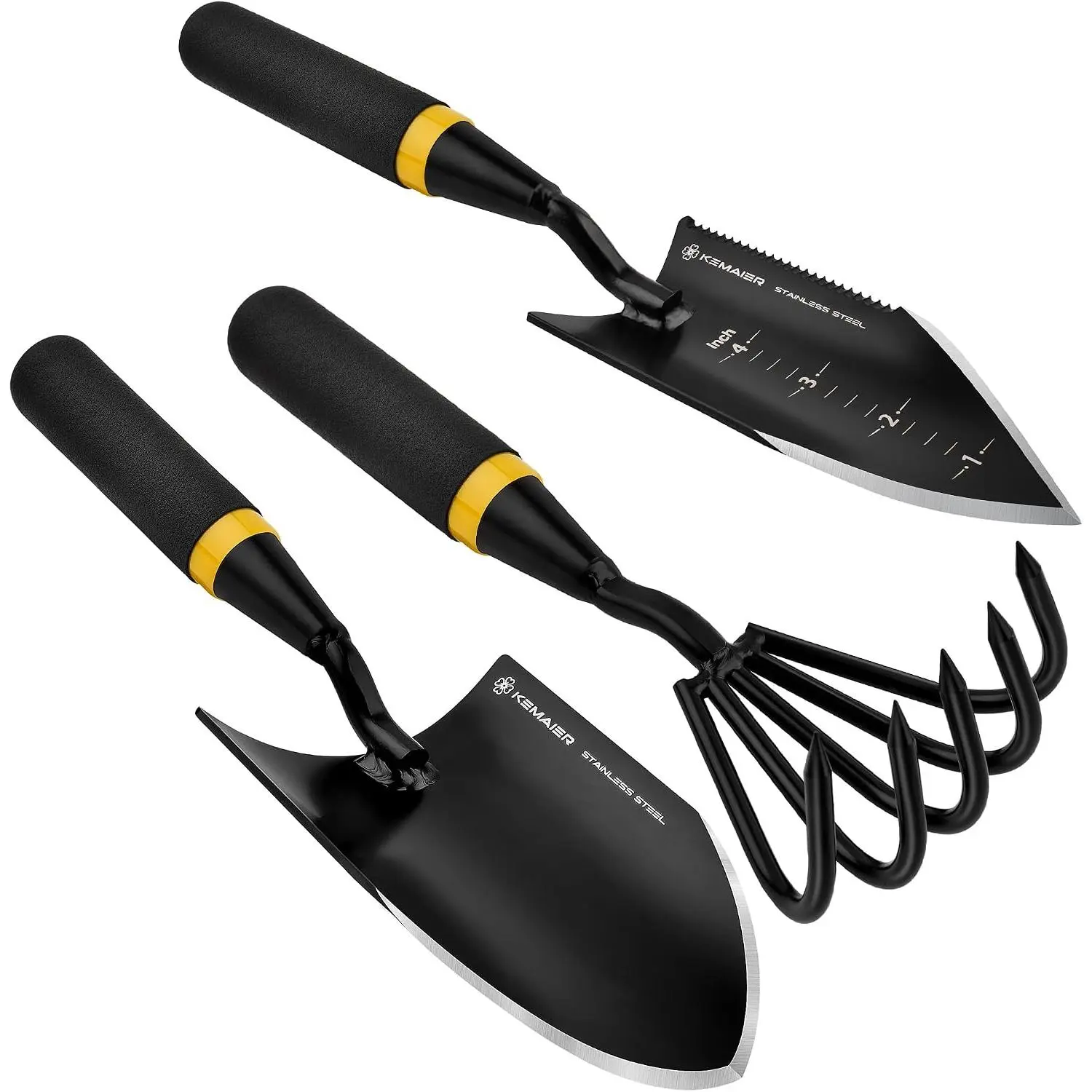 Multi-Use 3-Piece Heavy-Duty Stainless Steel Garden Tool Set - Effortless Digging, Planting for Serious Gardeners