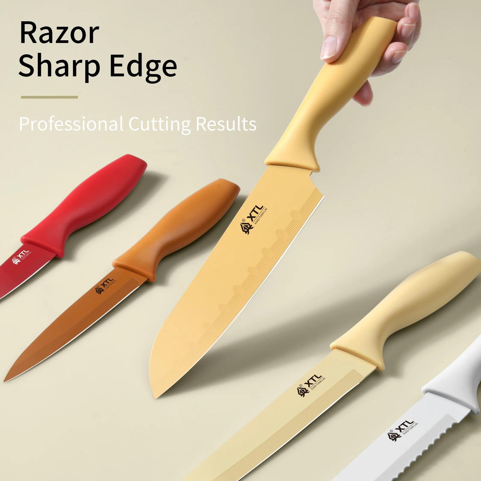 Professional 7pcs Stainless Steel Kitchen Cooking Tool Set  Chef's Knife with Silicone Handle Sharp and Durable, Rust and Stain Resistant Cooking Tools with Scissors and Peelers