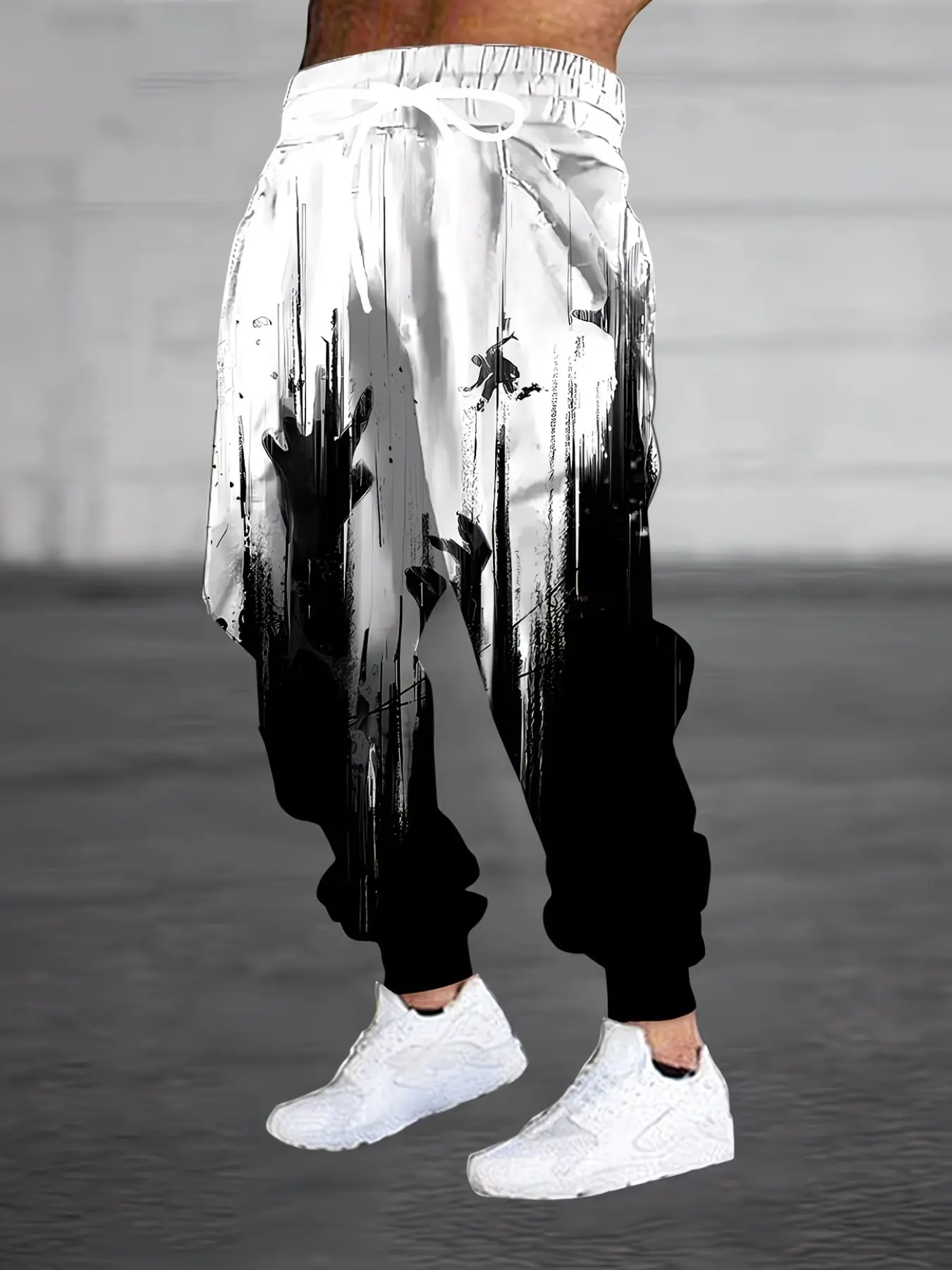 Men's Fashion 3D Escape Pattern Sweatpants, Drawstring Waist, Pockets, Casual Long Pants, Comfortable Home Sleepwear, All Seasons
