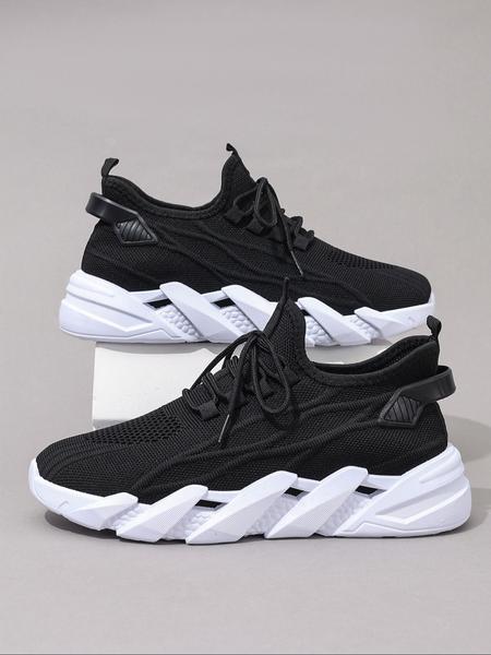 Men's Casual Sports Shoes, Shock Absorbing PVC Sole, Round Toe Low Top Design, All-Season Wearable, Comfortable & Durable