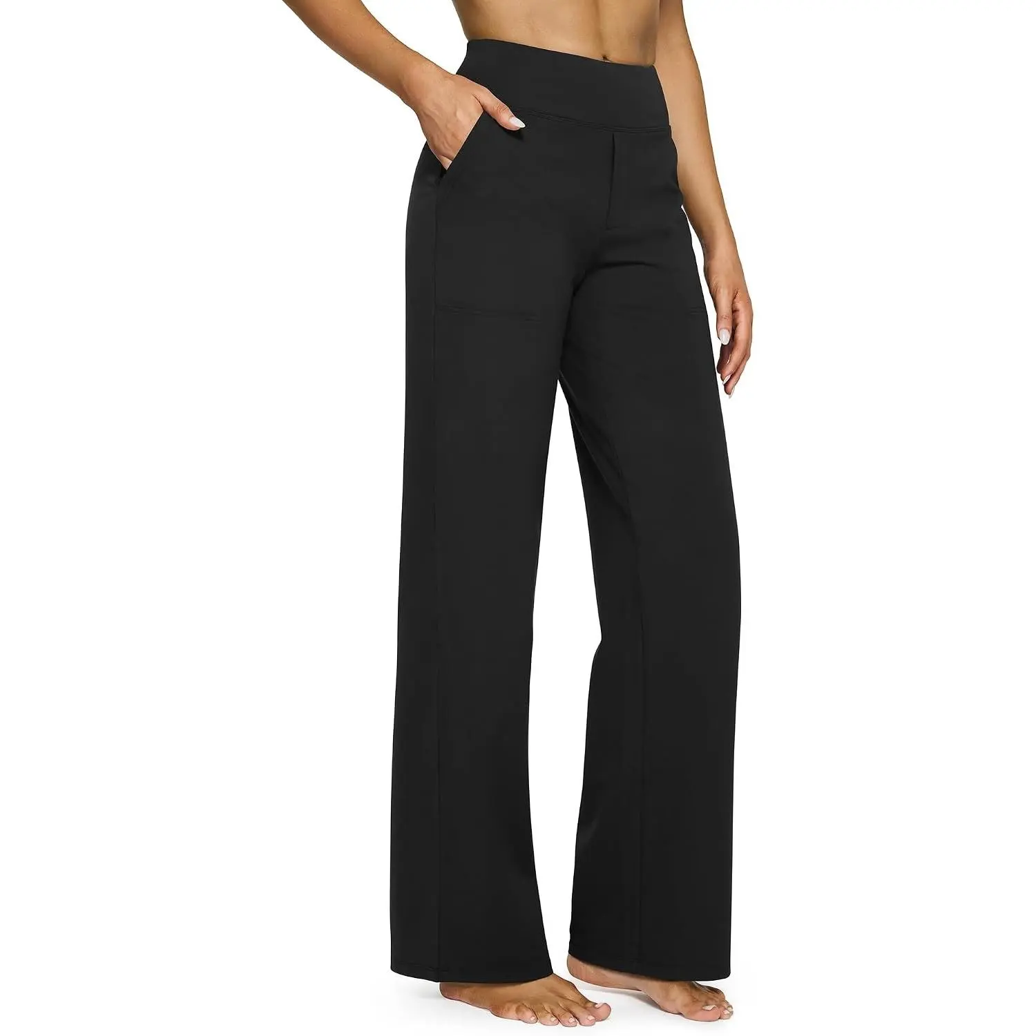 Women's Yoga Pants with Pockets - High Waist Wide Leg Stretch Sweatpants, Casual Dress Pants for Petite, Regular and Tall, Soft Comfortable Fabric Perfect for Yoga, Gym, Everyday Wear