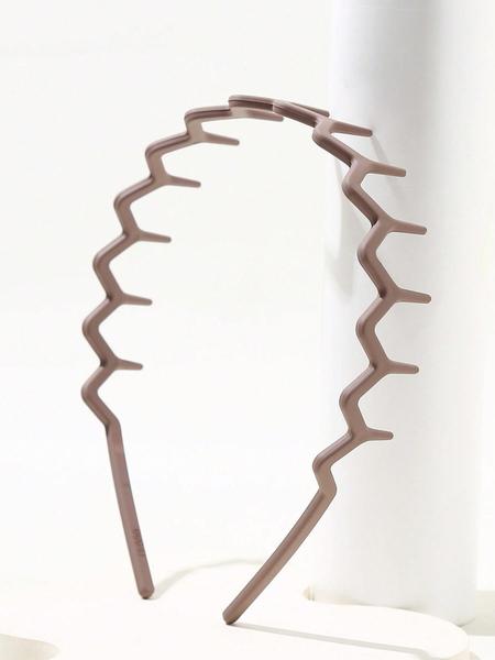 2pcs Toothed Wavy Headband, Simple Anti-Slip Suitable For Men & Women Haircare And Skin Care,Hairband ,Hair Hoop,Hairband,Hair Hoop ,Zig Zag HeadbandHeadbands, Zigzag Headband