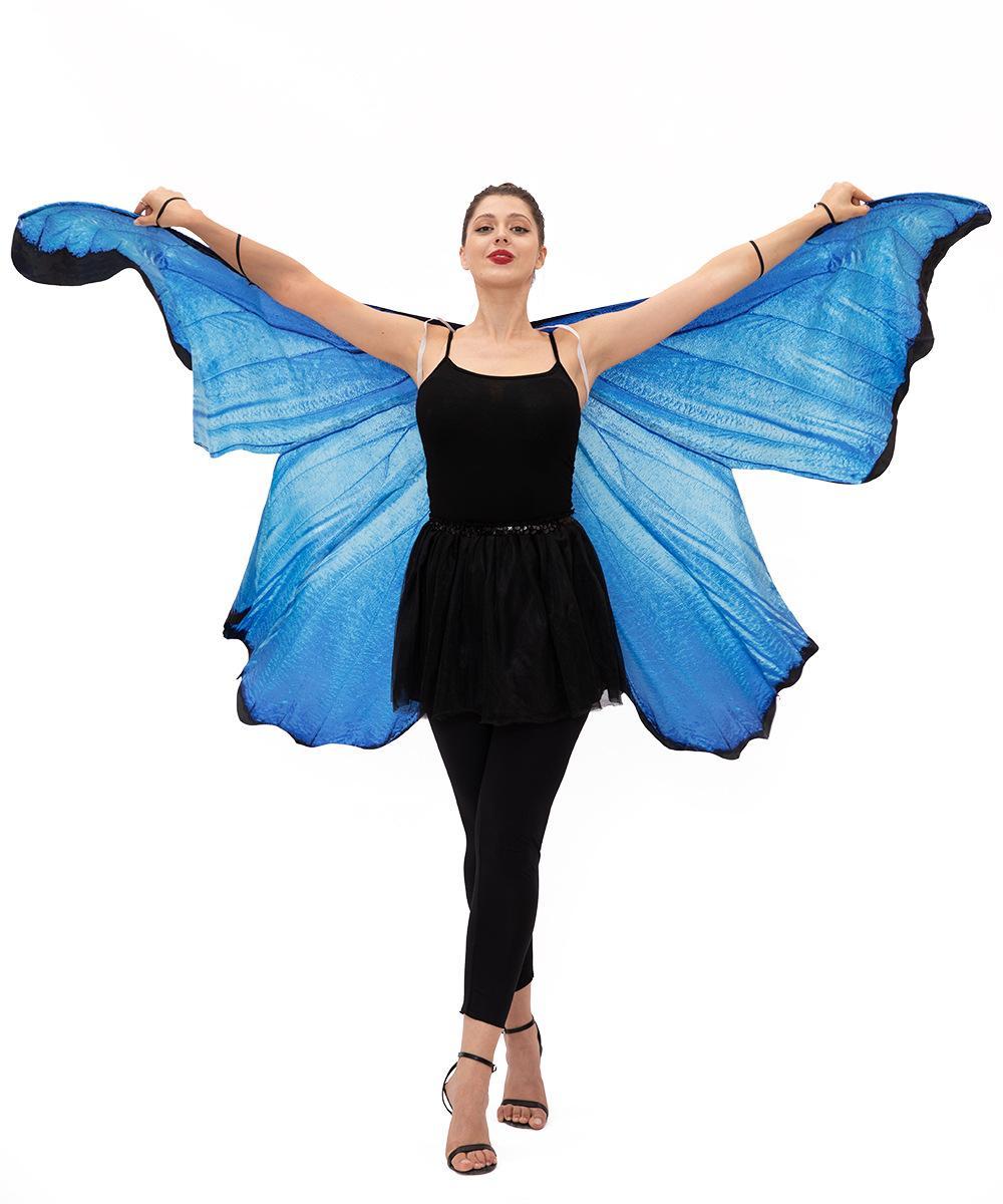 Blue Butterfly Cloak Skeleton Jumpsuit Halloween Cosplay Costume Witch Bodysuit Women Catsuit Funny Carnival Performance Outfit