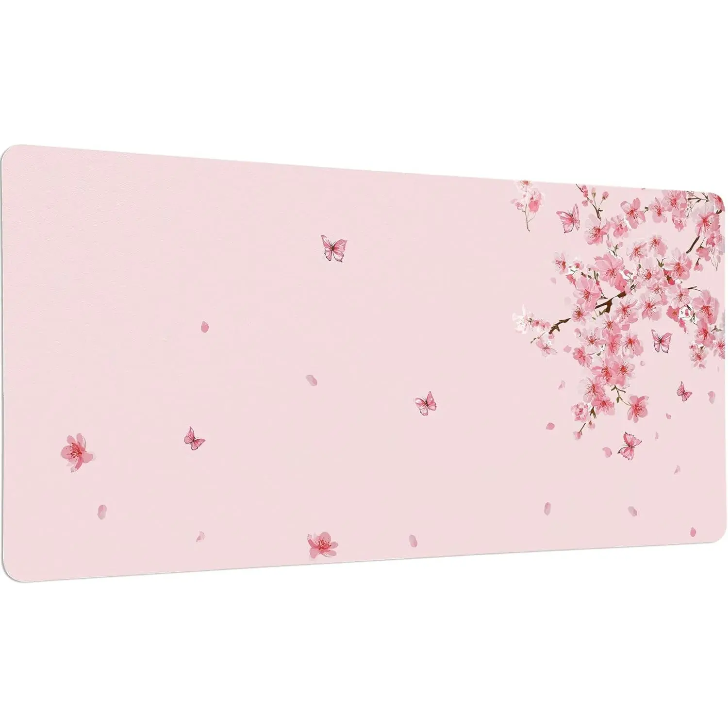 Cherry Blossom Large Desk Mat - 31.5"x15.7" Foldable Office Supplies, Anti-Slip Base, Stitchless Edge, Keyboard/Mouse/Laptop Cover Protector, Cute Gaming & Office Computer Accessory
