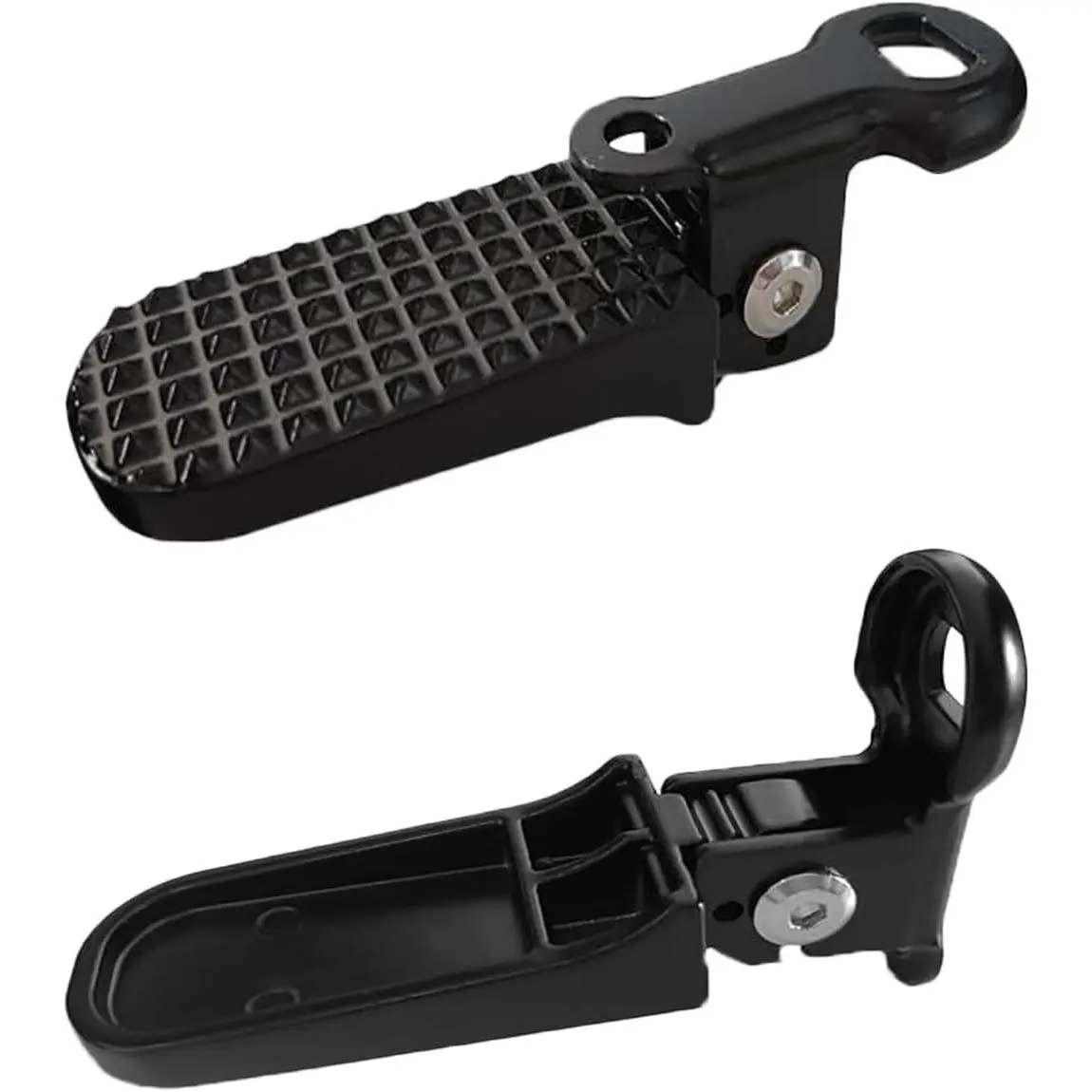 1 Pair Bike Rear Pedals, Aluminium Alloy Bike Pegs, Mini Folding Bicycle Foot Pegs, Non-Slip Rear Seat Footrest Pedals for Mountain Bike E-Bike (Black)