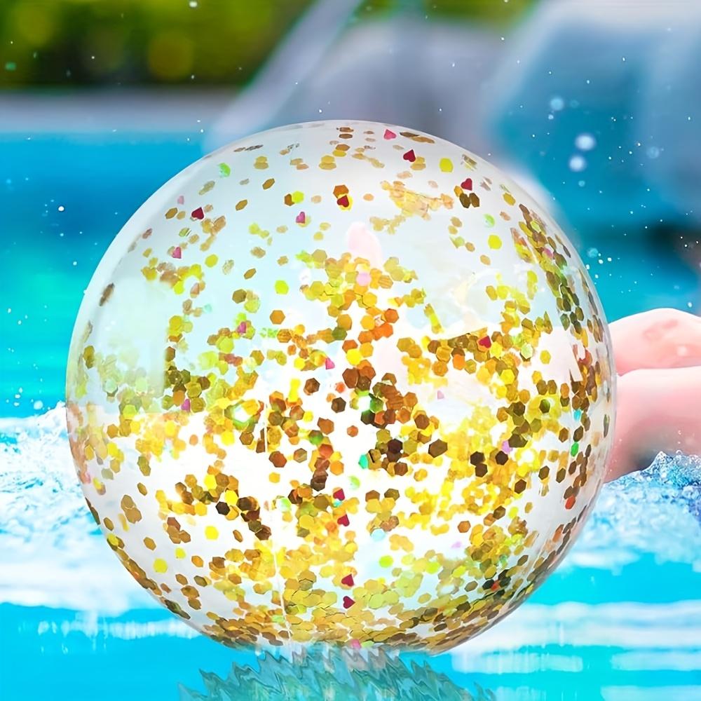 Inflatable beach balls, pool party water sports, swimming accessories.