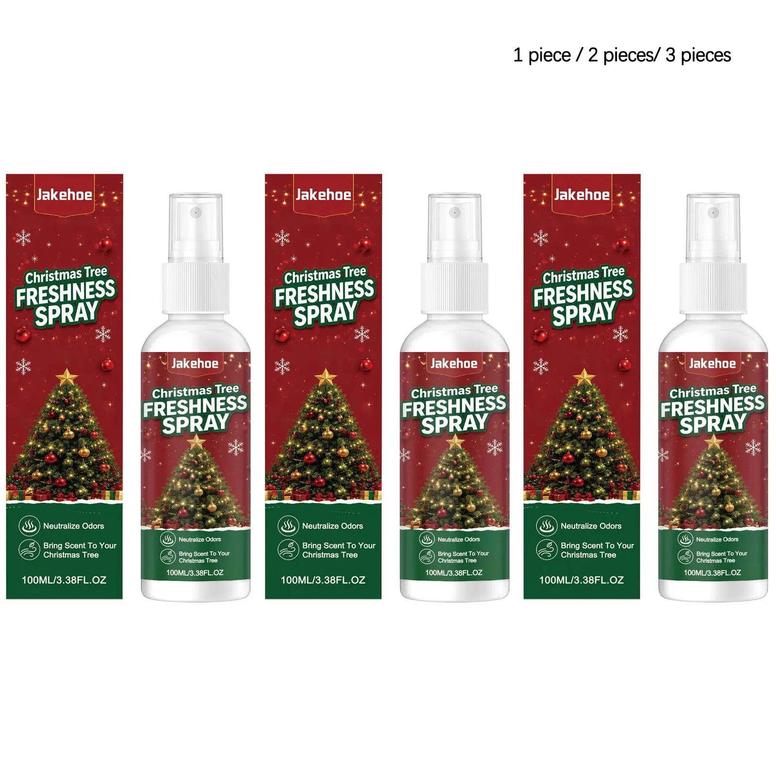 Christmas Tree Fresh Spray (100ML/100ML*2/100ML*3), Gentle Cleansing, Suitable for Various Home Environments, Festive Aroma