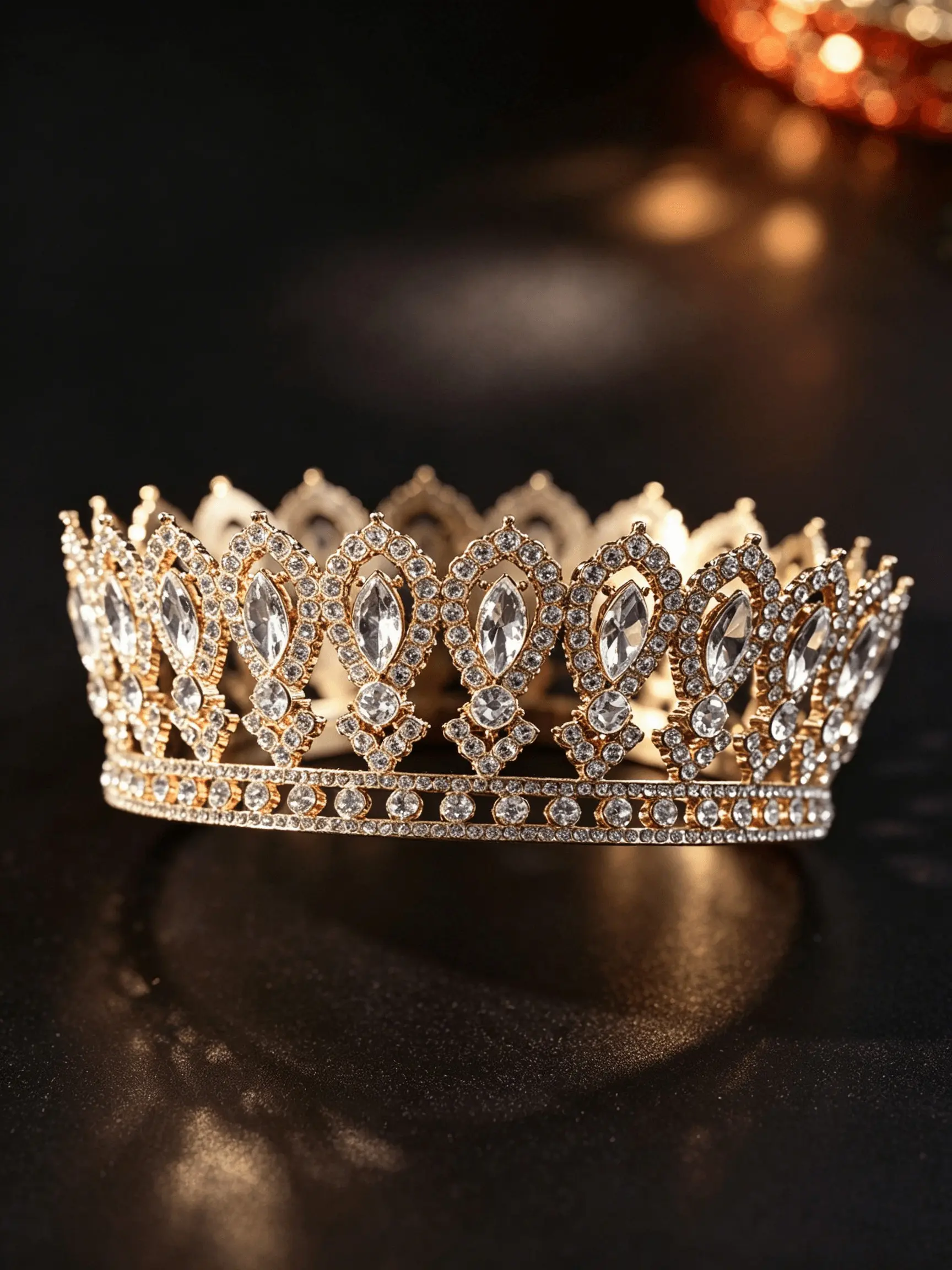 Full Round Crystal Crown Tiara for Women, Sparkling Rhinestone Circular Queen Crown, Elegant Hair Accessory for Weddings and Parties, Bridal Accessory
