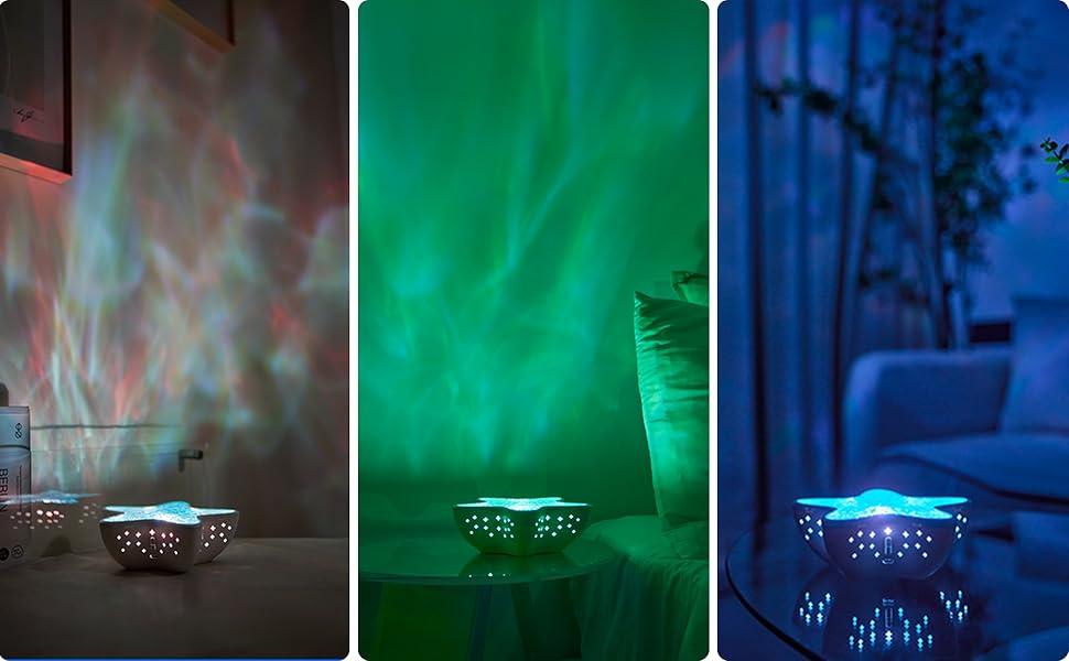All-Scenario Northern Lights Projector - 8 Color Dynamic Ocean Wave Light, Waterproof Star Shape Light, Fits Bath Spa, Kids Room, Bedroom, Pool, Party - Perfect Romantic Gift for Anyone