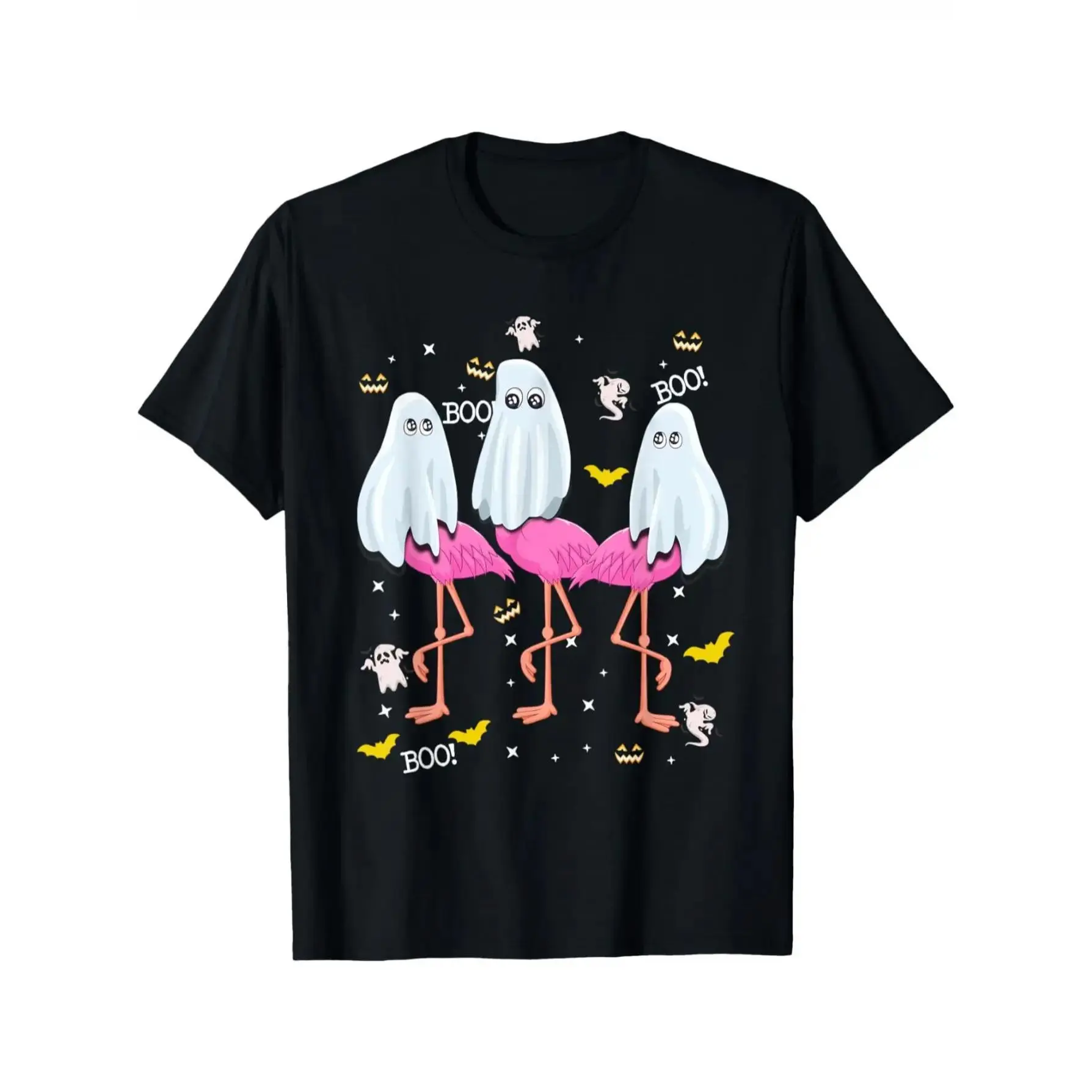 Men'S Breathable Short-Sleeve T-Shirt Featuring a Humorous Flamingo Design, Perfect for Halloween Parties And Casual Street Style, Ideal for Running, Workouts, And Everyday Use