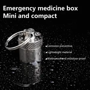 Mini Waterproof Titanium Pill Box Keychain, Portable Sealed Medicine Tablet Holder, Ideal for Travel Camping, Compact Pocket Container