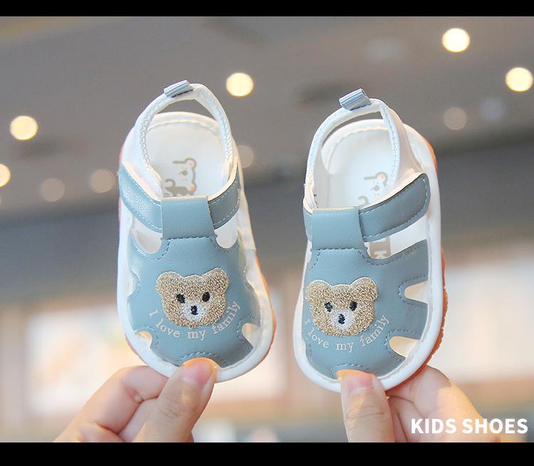 Summer Baby Toddler Shoes Children's Squeaky Soft Sole Covered Toe Sandals