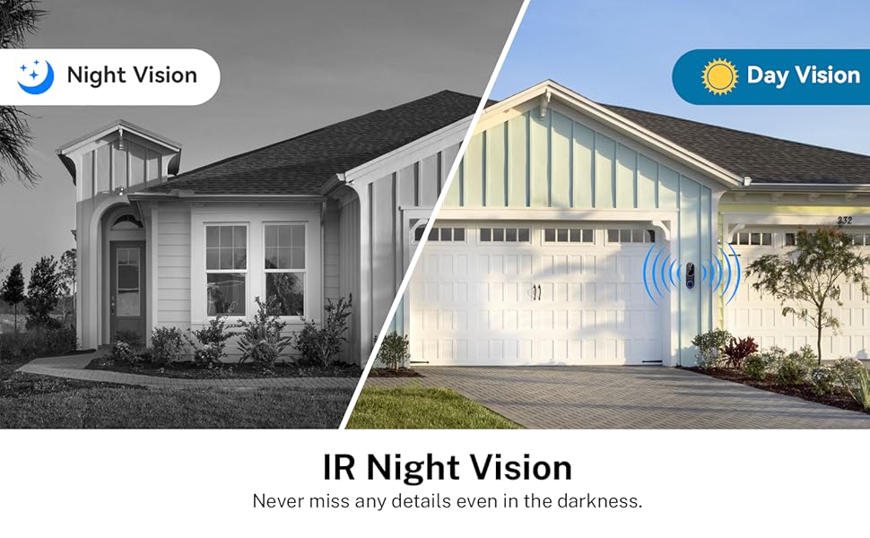 Smart 1080P Video Doorbell Camera with Doorbell Receiver – AI Human Detection, 2-Way Audio & Night Vision, Live View via Smartphone.2.4GHz WiFi, Optional Cloud Storage – No Monthly Fee Required for Local Alerts!Complete Home Security Kit