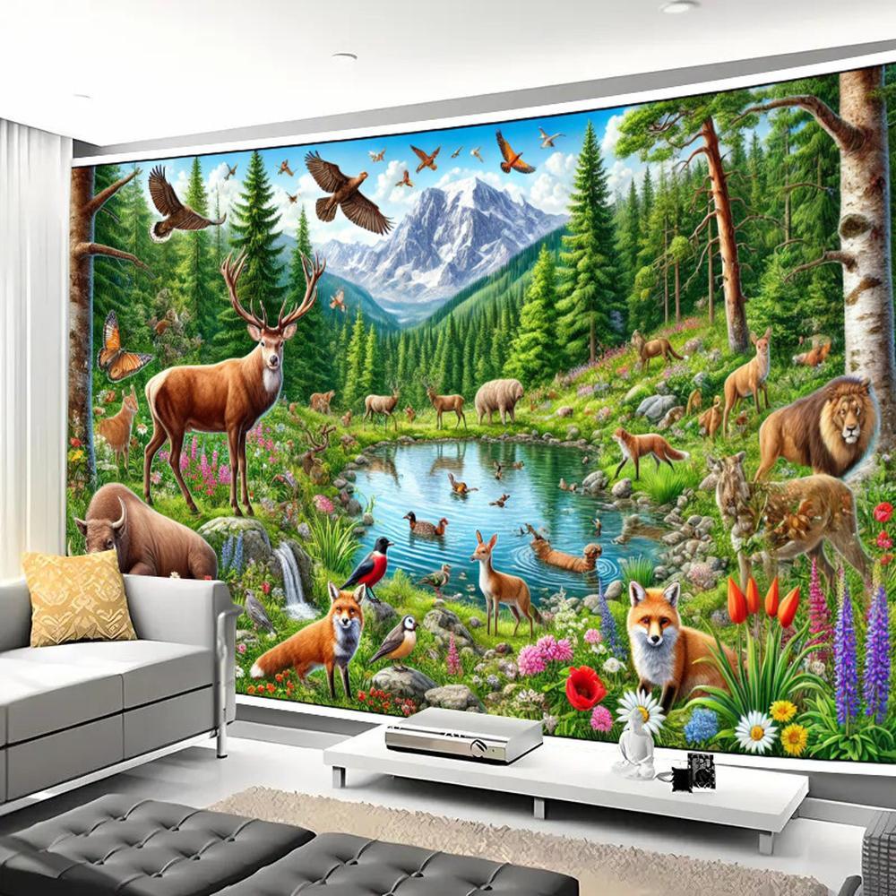 1 PC 2D Flat Artistic Decorative Stylish Modern Polyester Wall Hanging for Interior Home Decoration Indoor Use High Quality Easy Installation