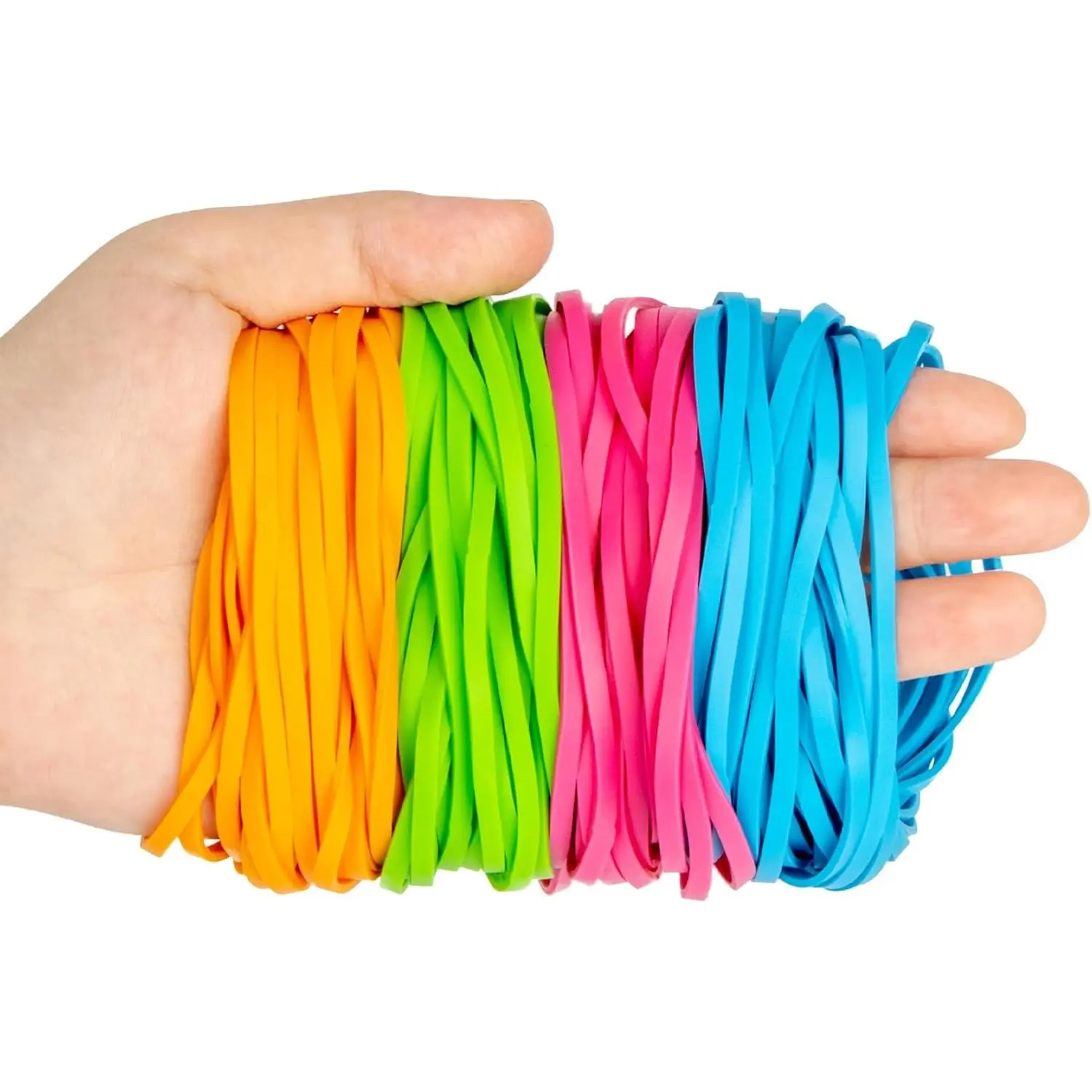 Assorted Color Rubber Bands, 100-Count 4-Inch Bulk Pack - Strong Elastic Bands for Office, School Supplies, Tie-Dye Crafts, and Organizing Notebooks, Notebook, 4 Inch(100Pcs), Office Supplies, Assorted Colors