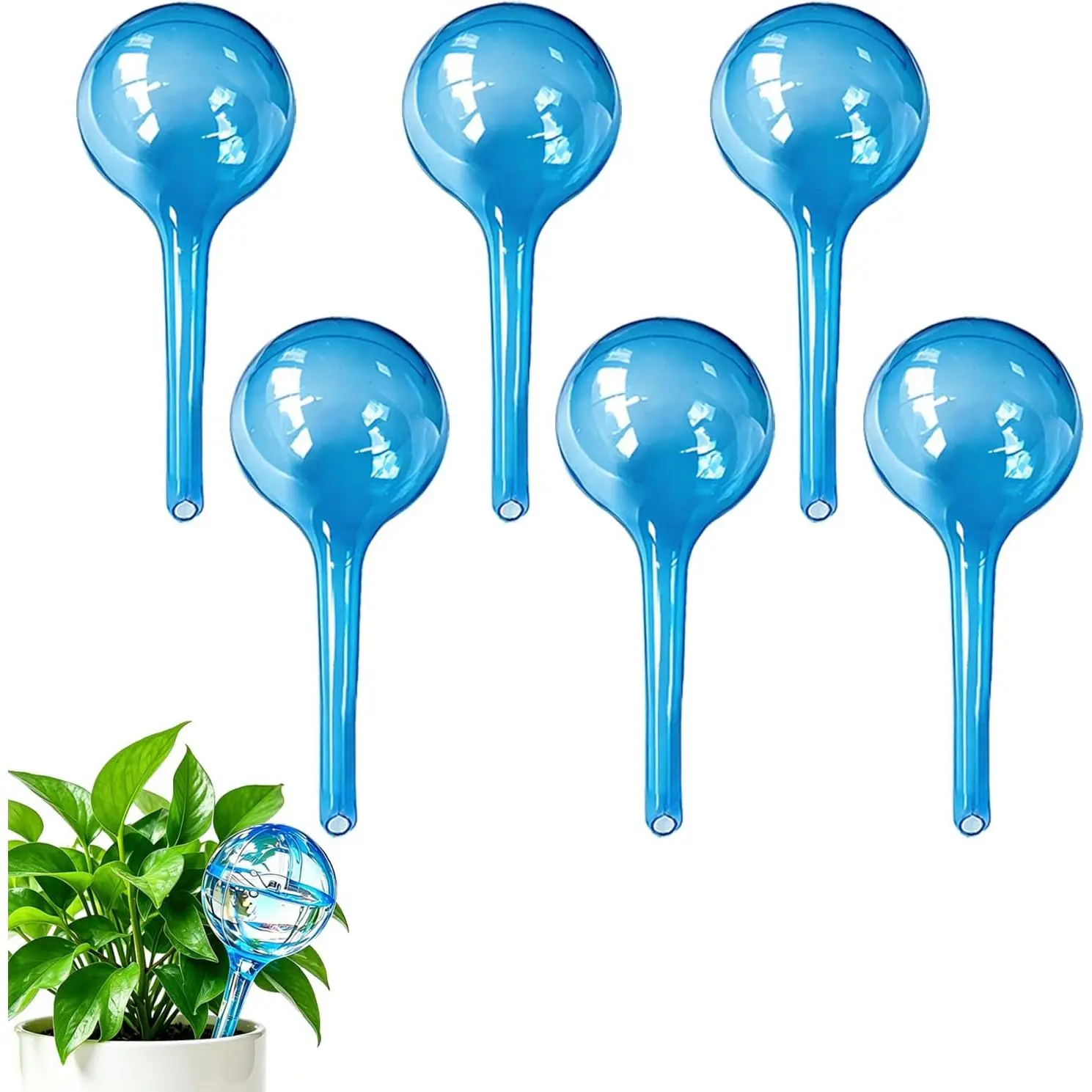 Small  Watering Globes, 6 count Plastic  Self Watering Devices |  Automatic Waterer Bulbs for Indoor Outdoor , Flower Automatic Watering Drip Irrigation Device