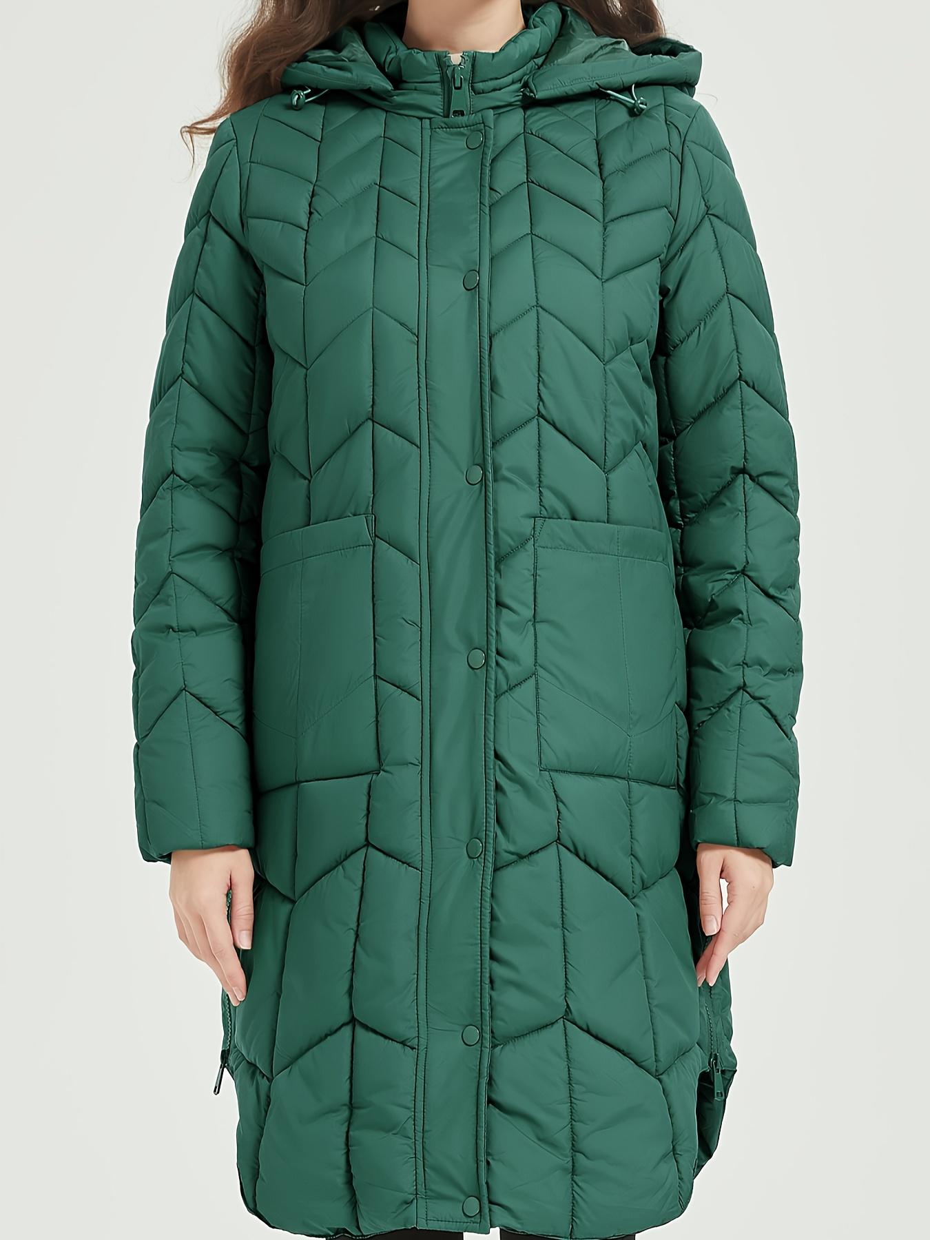 Down Jacket Women, Lightweight Padded Bubble Hat Coat, Fur Collar Warm Coat