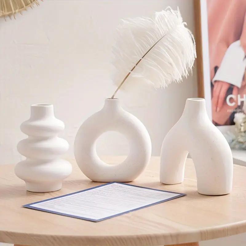 Ceramic Vase, 3 Counts/set Boho Style Irregular Shaped Vase, Modern Flower Arrangement Vase, Decorative Flower Vase, Home Decor Supplies for Living Room Bedroom Dining Room
