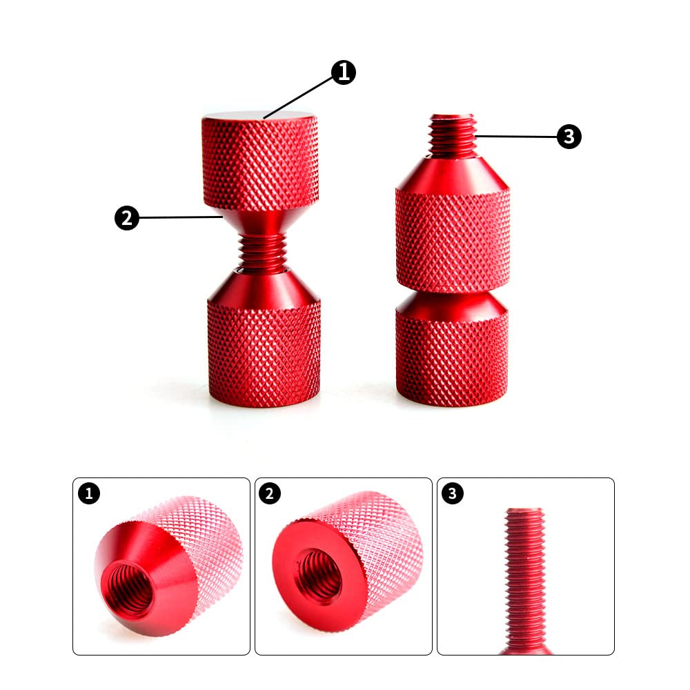 1-1/8" Two Hole Pins 6061  Lightweight Construction 2 Hole Flange Alignment Pin with Anodized Oxide Red Finish 4 count